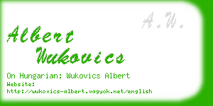 albert wukovics business card